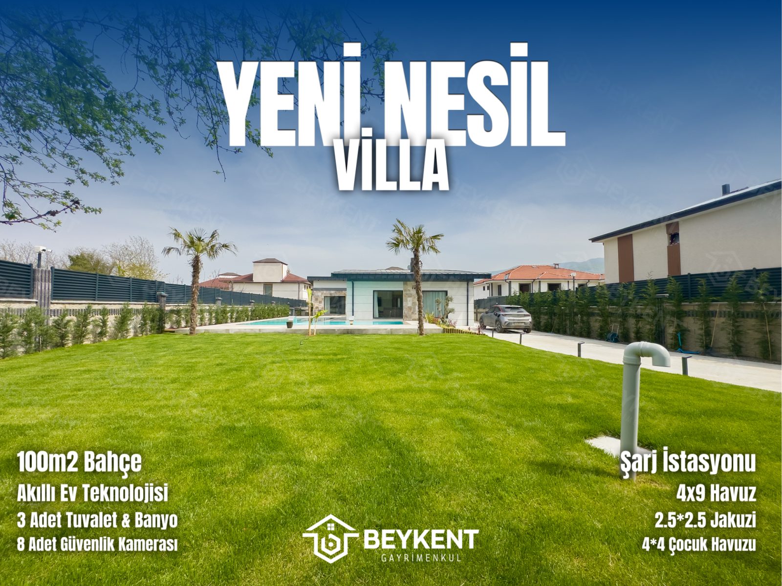 Arifiye Adliye’de Akıllı Sistemli, Havuzlu Satılık Müstakil Villa